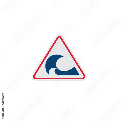 symbol of tsunamis, natural disasters, vector art.