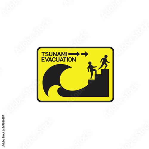 symbol of tsunamis, natural disasters, vector art.
