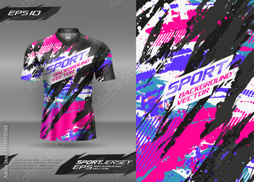 Sports t-shirt jersey abstract texture design for sublimation, football, racing, gaming, motocross, cycling