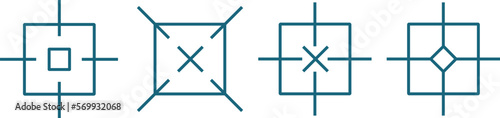 targets, a group of blue targets, target icons for shooting