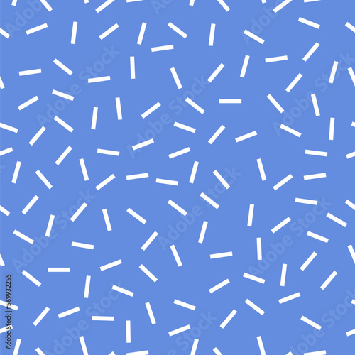 Blue white fabric design pattern - seamless vector dashes