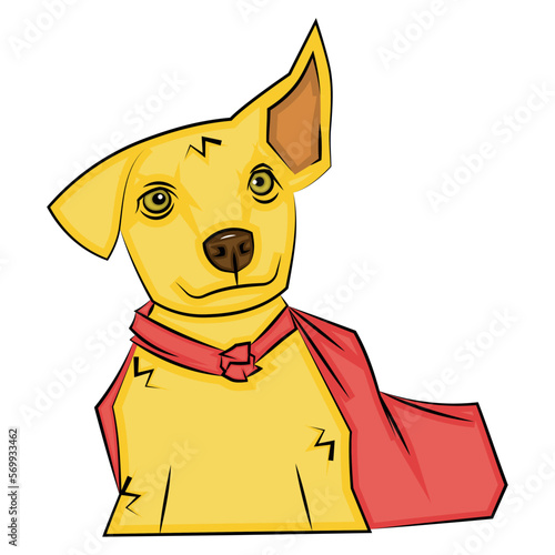 Isolated cute dog super hero character Vector illustration