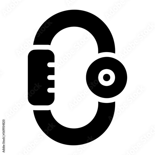 carabiner glyph icon