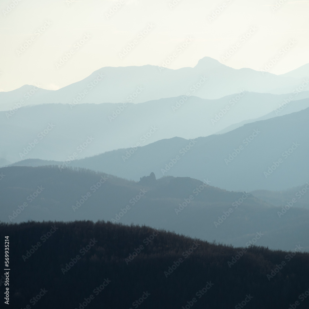 Mountain Layers on a Foggy Day