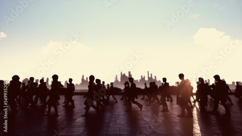 Wallpaper Mural People Crowd Walk 3D Video Animation Torontodigital.ca