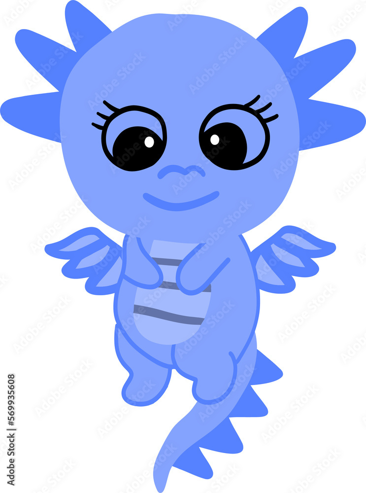 Blue cute dragon