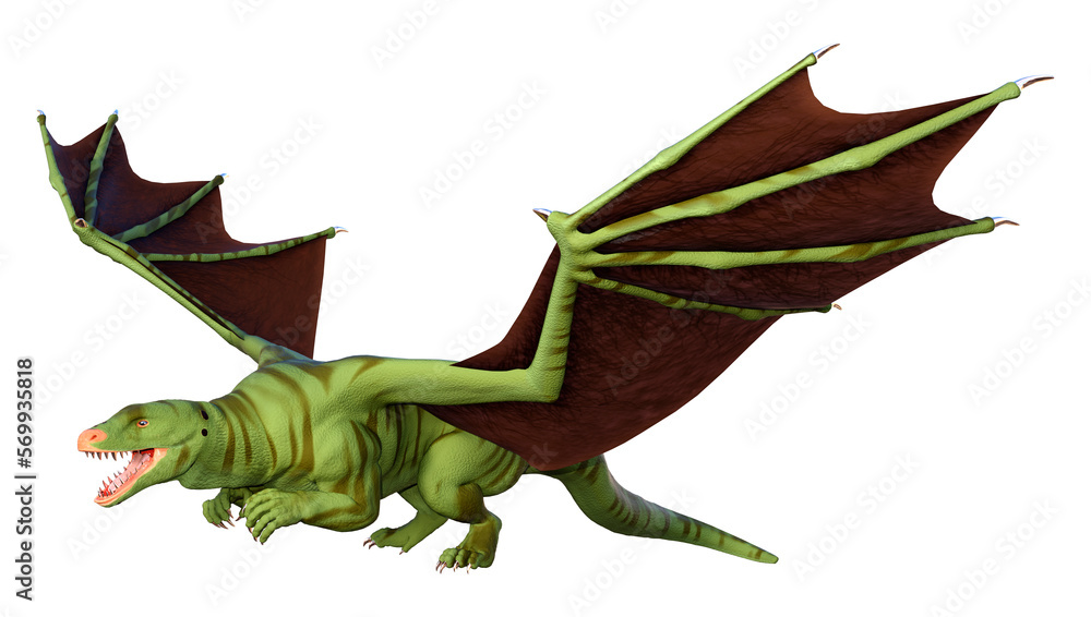 Obraz premium 3D Rendering Fairy Tale Dragon on White