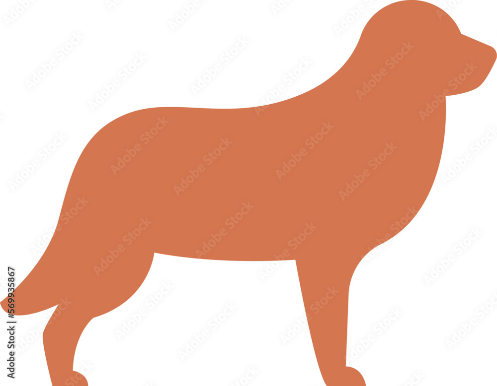 Dog abstract silhouette design flat icon Dog abstract silhouette design flat icon