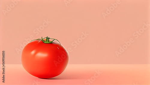 Tomato isolated on white background. copy space text blank area