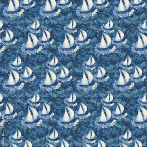 Sailing boat, water, blue wave