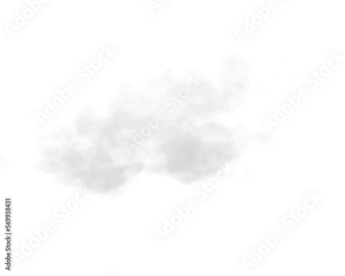 single white cloud with transparent background	
