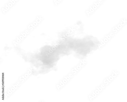 single white cloud with transparent background	
