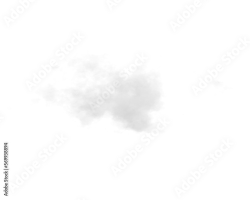 single white cloud with transparent background	
