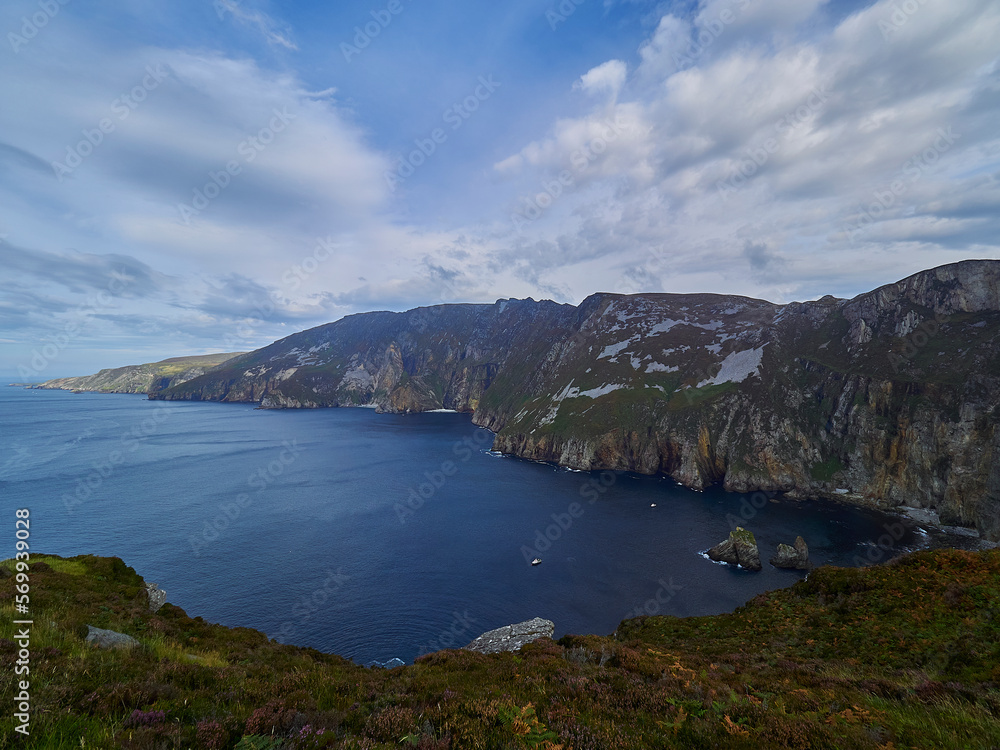 view over the spectacular cliffs of slieve league.
