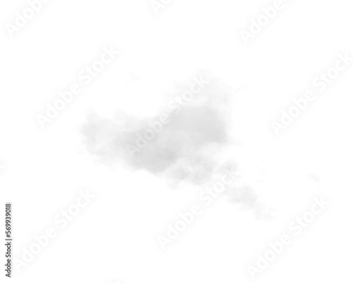 single white cloud with transparent background 