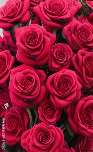 bouquet of roses created with Generative AI technology