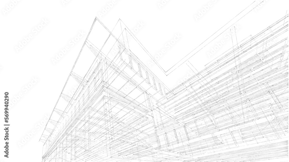 Architectural sketch of a building Architectural sketch of a building