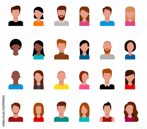 Man and woman silhouette icon. Avatar profile. Vector illustration.