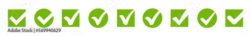 Check mark icon set, Check mark sign and symbol vector. Correct, vote, choise