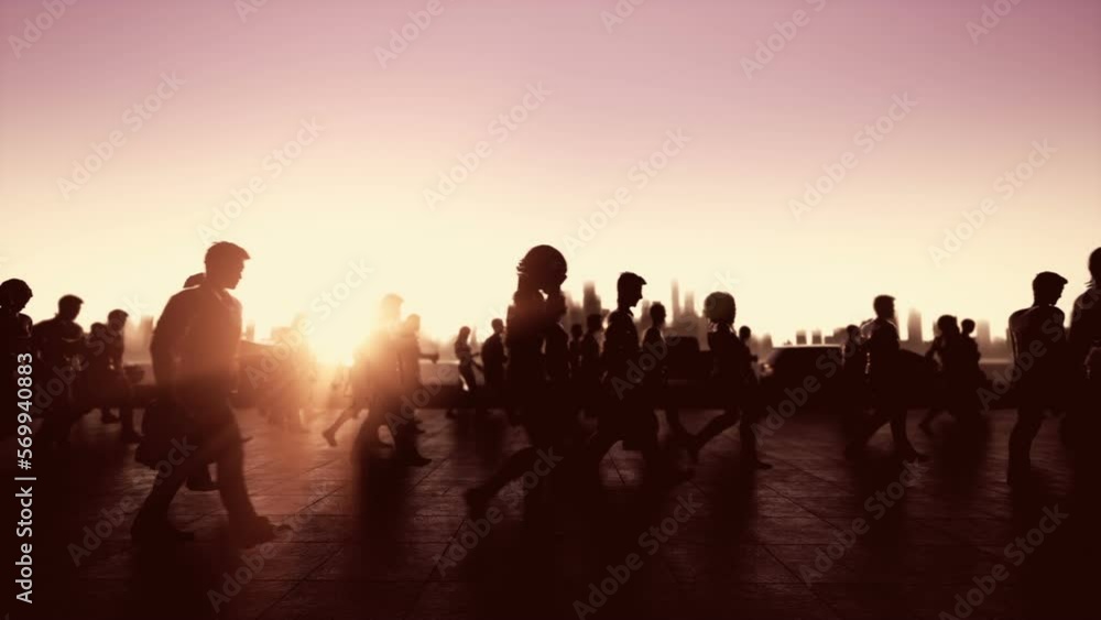 People Crowd Walk 3D Video Animation People Crowd Walk 3D Video Animation