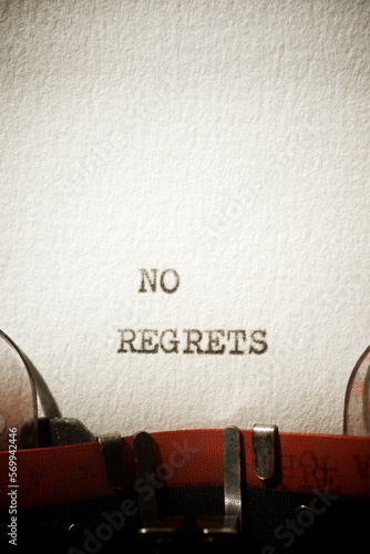 No regrets text