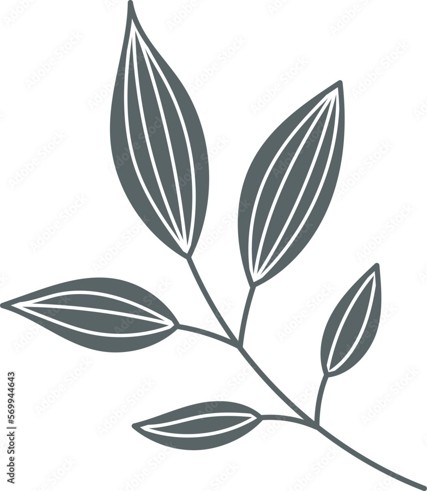 Decorative branch. Ornate botany. Floral design element Decorative branch. Ornate botany. Floral design element