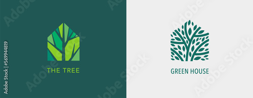 Tree symbol, icon design. Nature, trees illustration, logo concept. Luxury, modern and minimalistic style