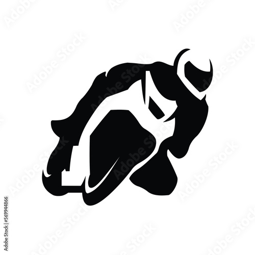 illustration of a black and white motor sport