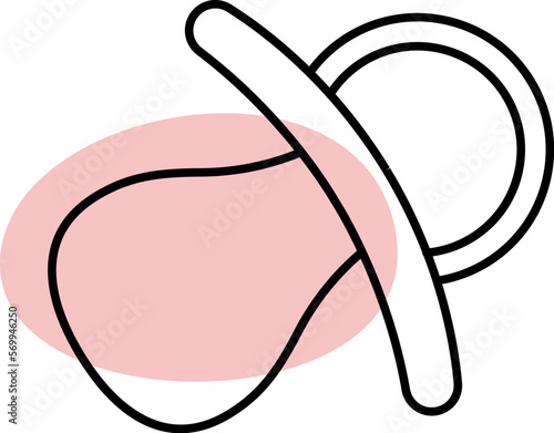 Newborn orthodontic soothers line icon art Baby accessory