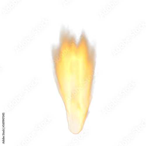 Candle Flame isolated transparent background 3D render 