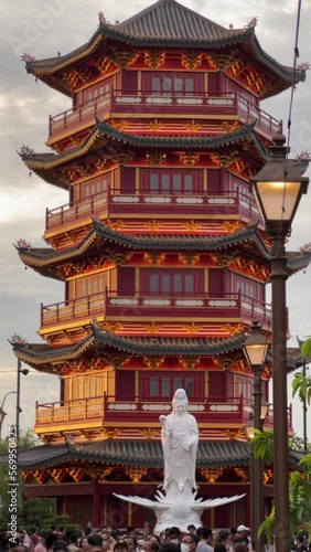 Wallpaper Mural Asian Temple with the Statue of Goddess Torontodigital.ca