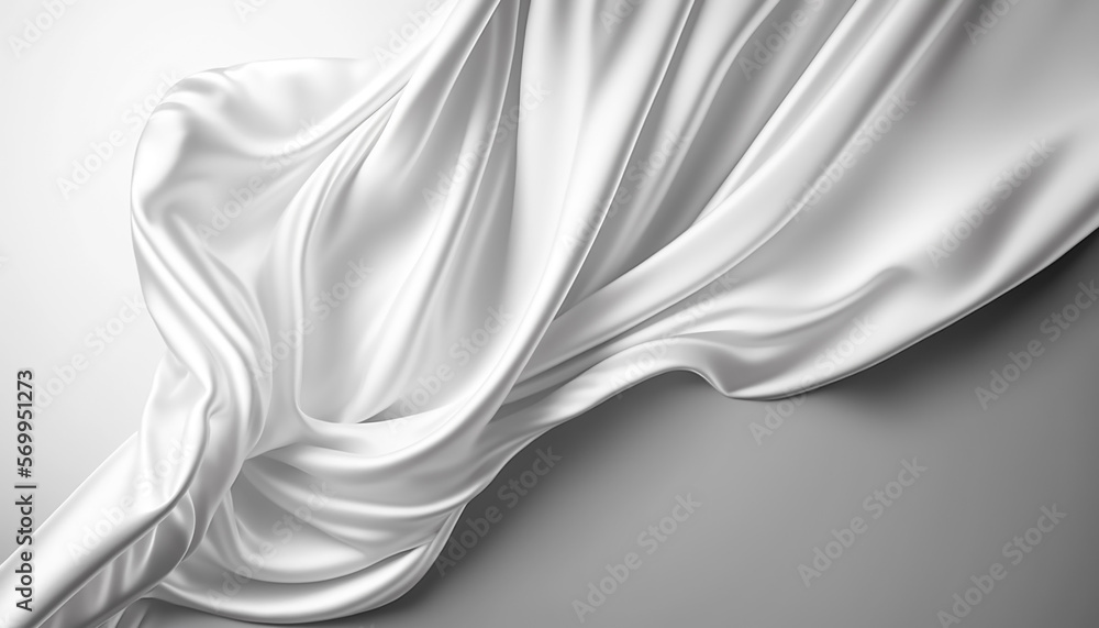 white Silk Fabric Background, Generative AI