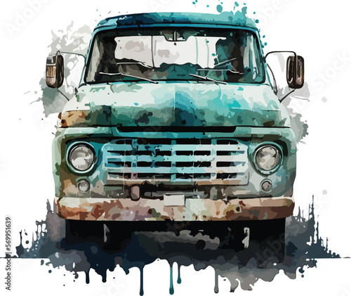 old truck on the road