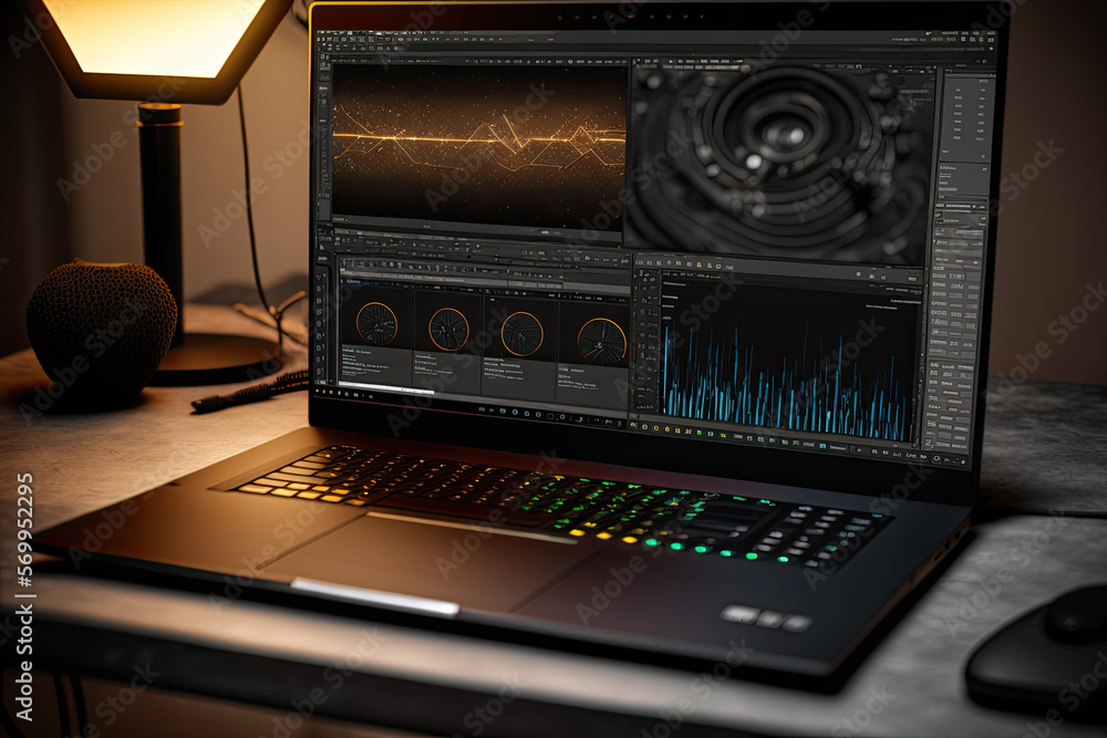 Fototapeta premium business analysis, intelligence using data-driven insights, financial management, decision-making tools, enterprise strategy development, visualization, dashboard, graphs, charts on laptop screen