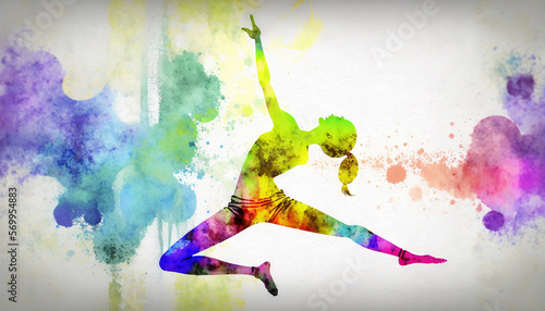 Dynamic wallpaper background yoga abstract form generative ai