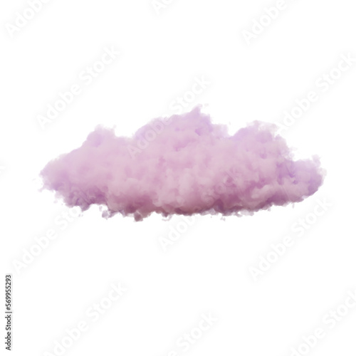 pink cloud on isolated background. 3D render.