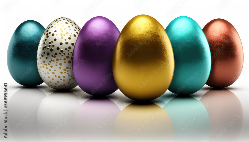 Colorful easter eggs, generative ai