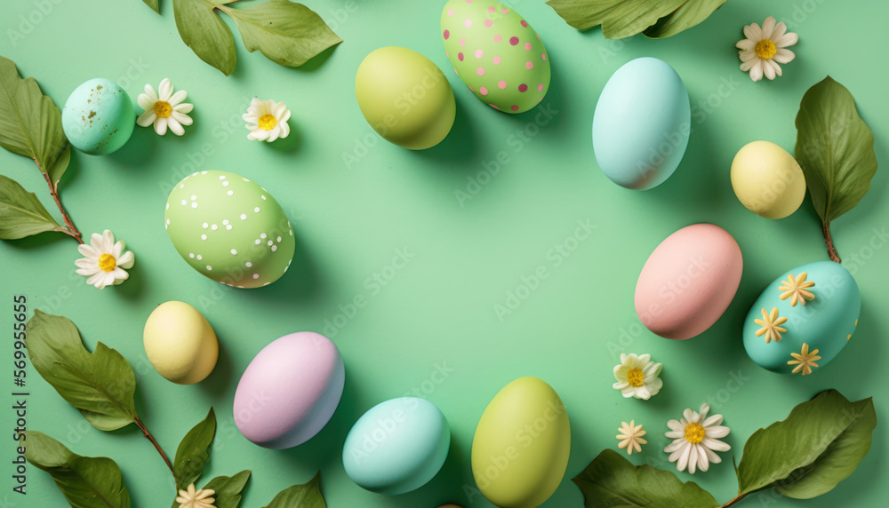 Colorful easter eggs, generative ai Colorful easter eggs, generative ai