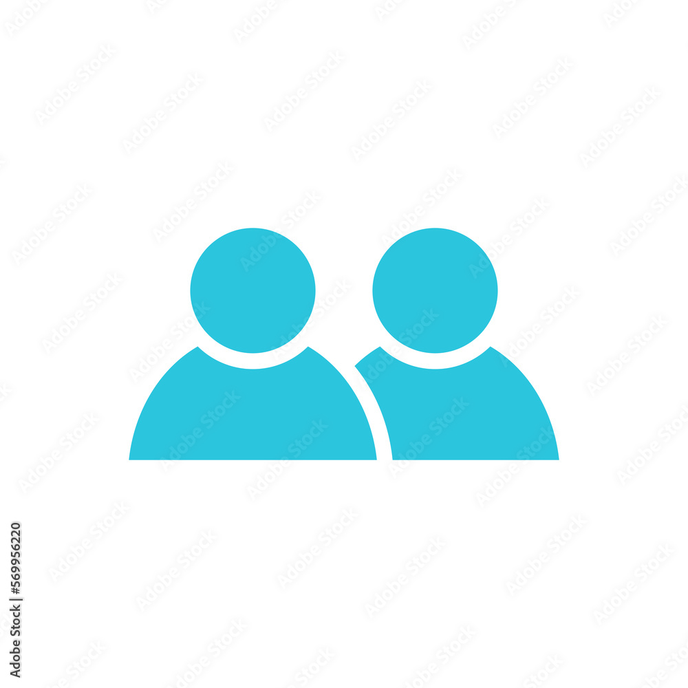 Two User icon, avatar, people white background