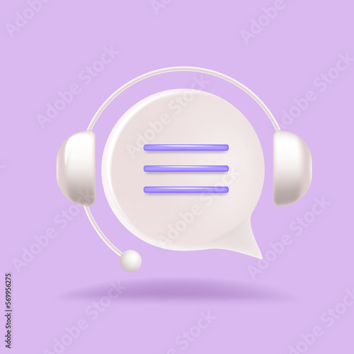 3d Vector illustration of support icon