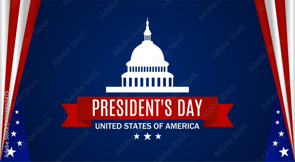 Happy President's day USA  lettering template. Vector illustration. Suitable for Poster, Banners, background and greeting card. 