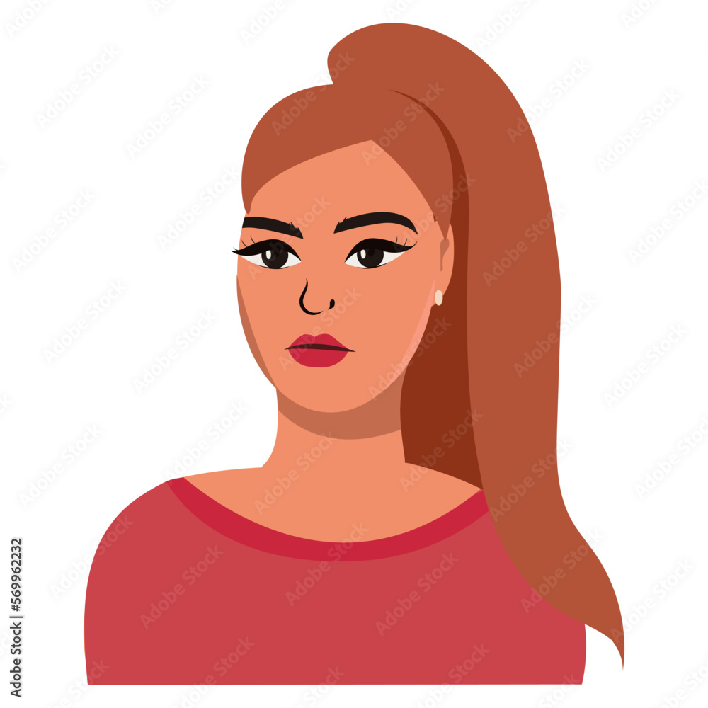 Vector illustration of beautiful woman with sad facial expression Vector illustration of beautiful woman with sad facial expression