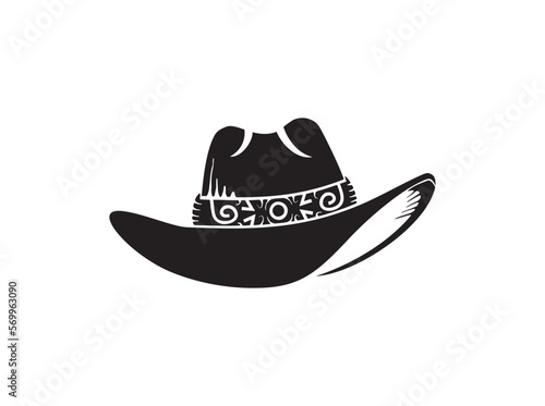luxury cowboy hat icon vector