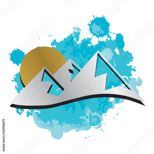 mountain landscape, abstract logo