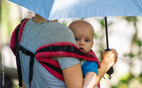 Baby carried in front attached