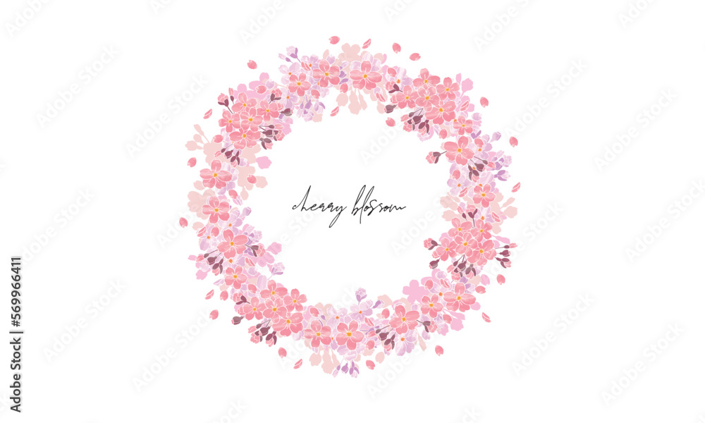 桜の花リースフレーム