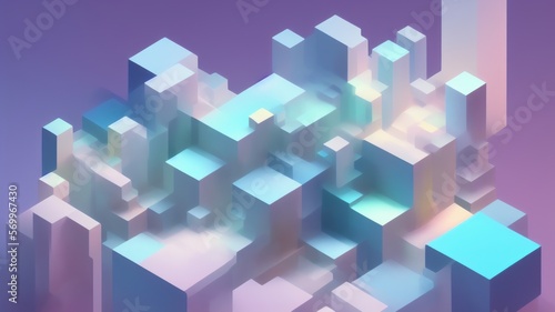 abstract background with cubes - generative ai illustration