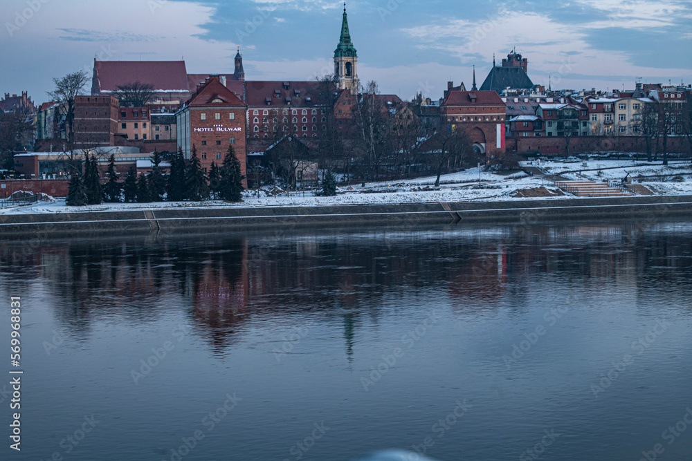 Obraz premium woda, sundown, jezior, niebo, krajobraz, 