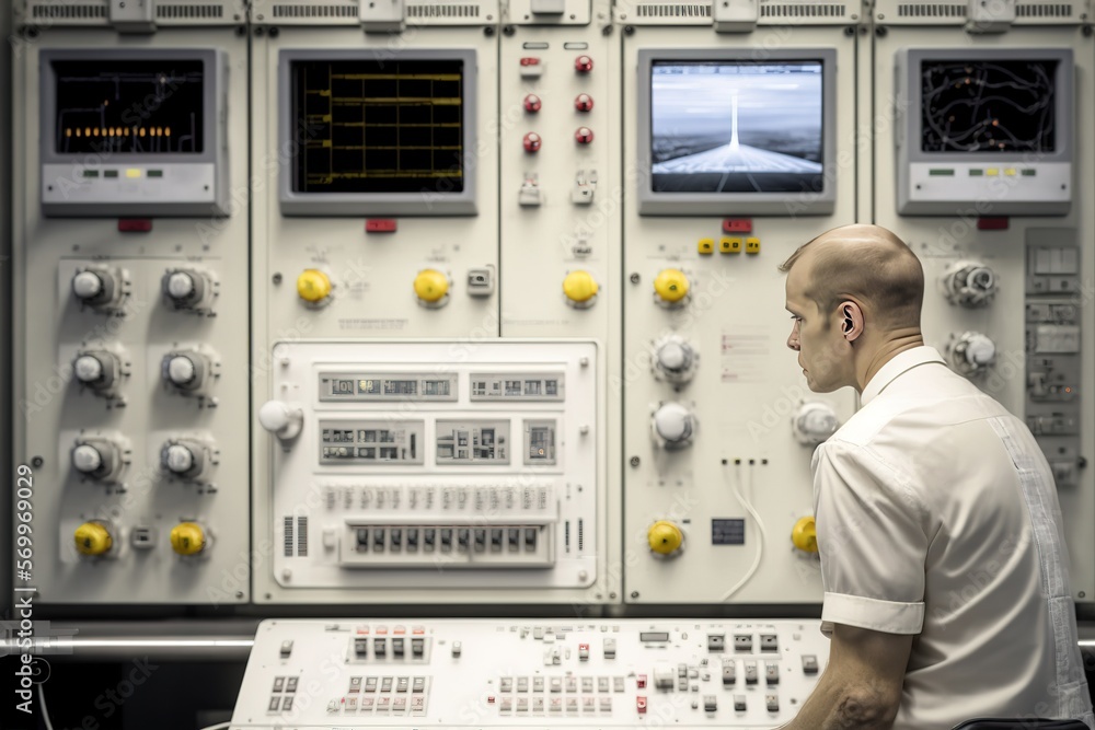 Electric Plant The Central Control Panel Reactor Nuclear Power Plant