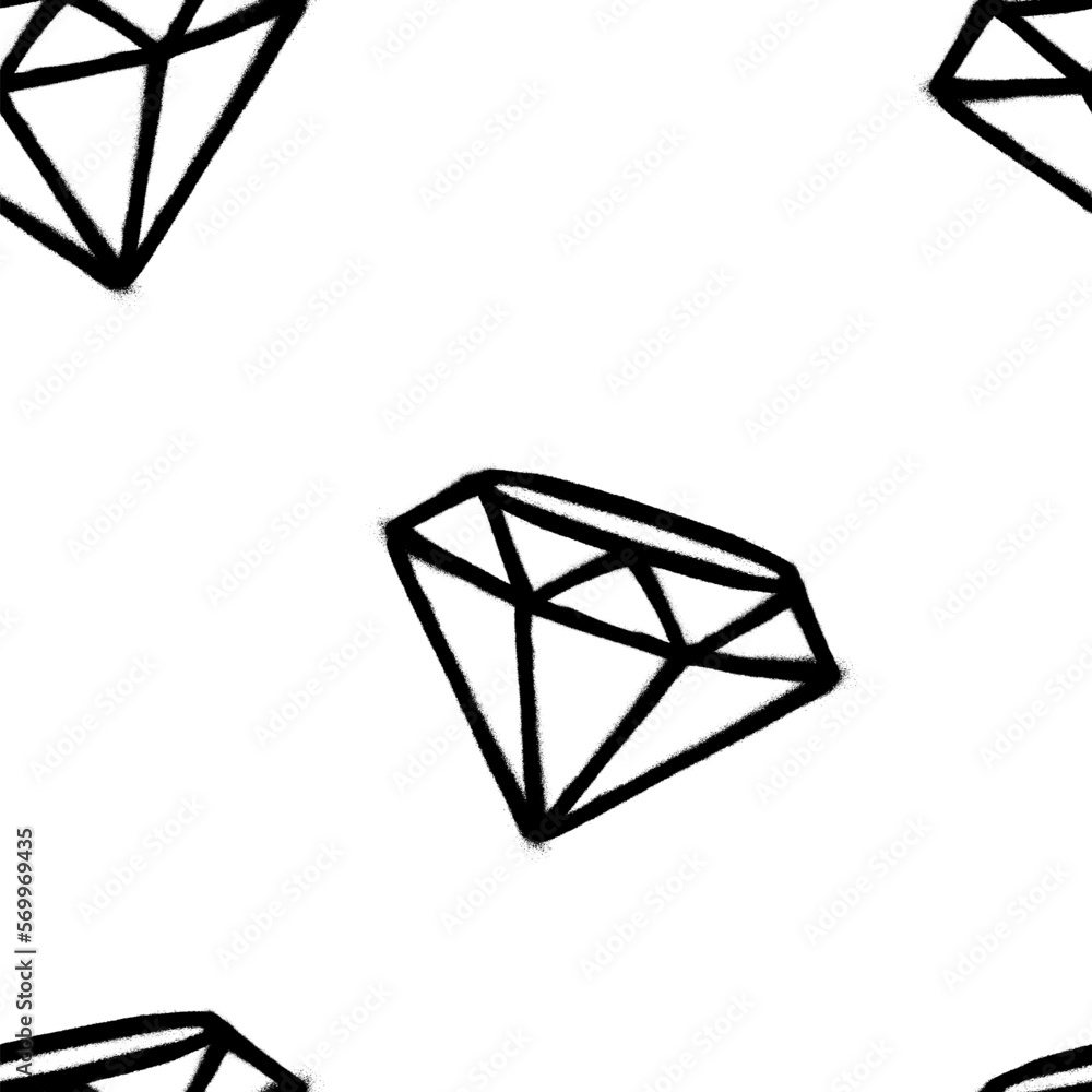 Seamless pattern of sprayed diamond with overspray in black over white. Vector illustration template. Seamless pattern of sprayed diamond with overspray in black over white. Vector illustration template.